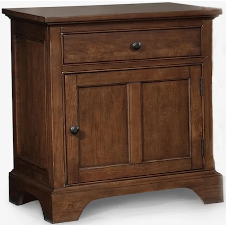 Solid Cherry Nightstand with Built-in Power Port